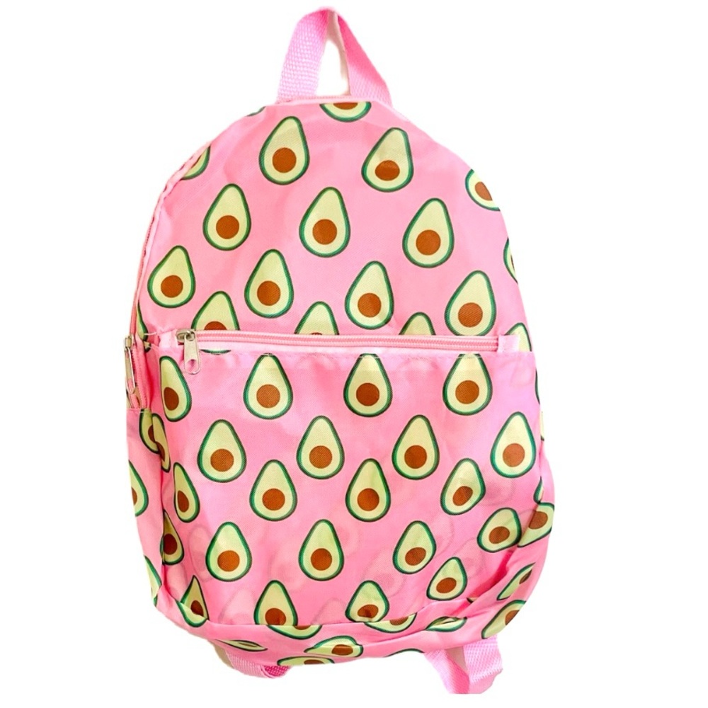 3/$15 Kids Pink Avocado Print Lightweight Backpack Spring Summer Beach NWOT